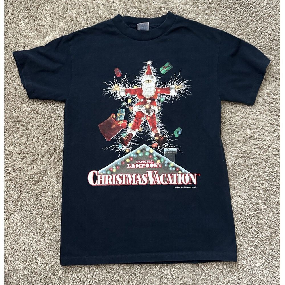 National Lampoon's Griswold Family Christmas Vacation Movie Blue Shirt Small